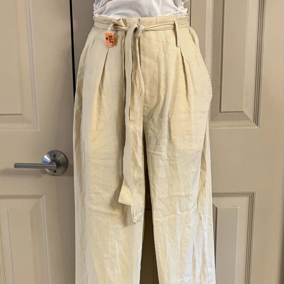 Rag & Bone Linen Blend High-Waisted Wide Leg Dress Pants, Size 4 - Picture 1 of 13